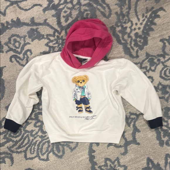Polo Kids White and Pink Hoodie